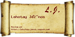 Lehotay János névjegykártya