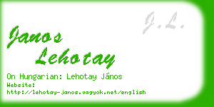 janos lehotay business card
