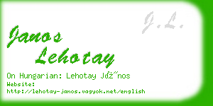 janos lehotay business card